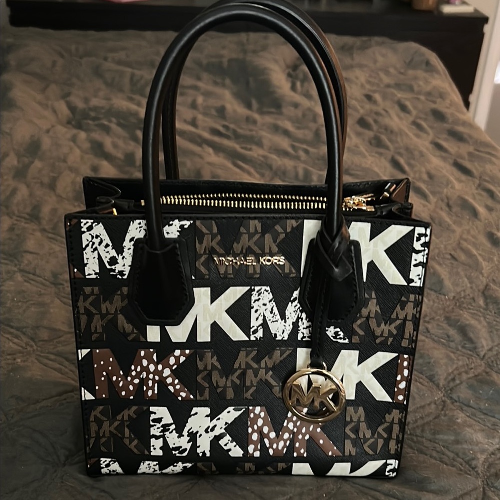 Michael Kors Black and Brown logo bag